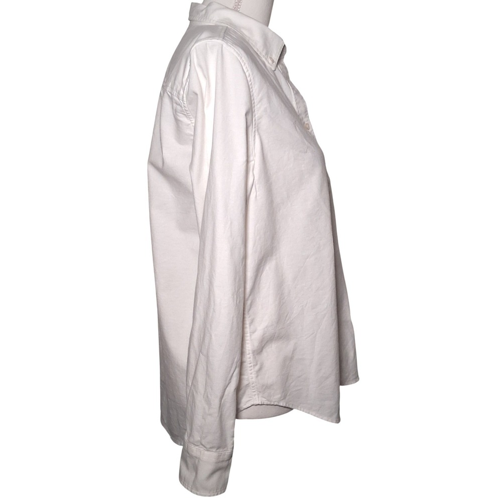 GAP Perfect Shirt M Optic White Button Down Long Sleeve Stretch Womens - Picture 3 of 12
